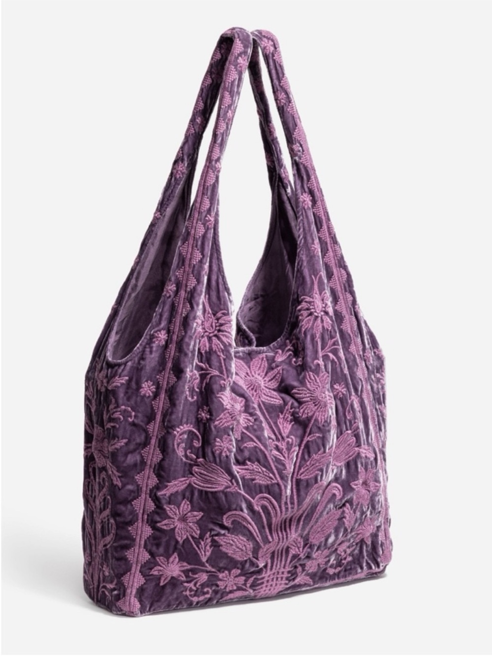 JOHNNY WAS SLOUCHY VELVET TOTE